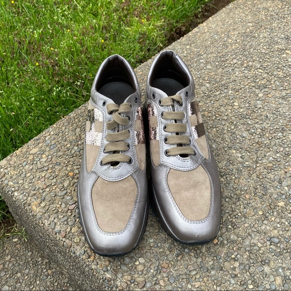 Hogan Interactive Walking Shoes Sequin Trainers - Picture 3 of 16